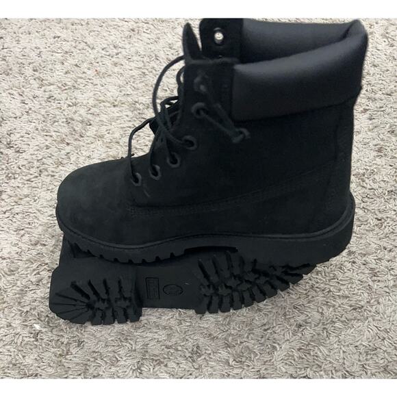 Timberland 6" Premium Waterproof Boots Black Nubuck Size 5 M/M Juniors 012907 - Picture 5 of 11